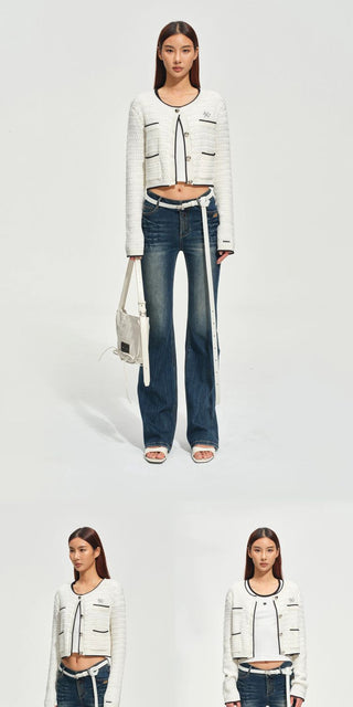 [NOTAWEAR] Cable Knit Cropped Cardigan