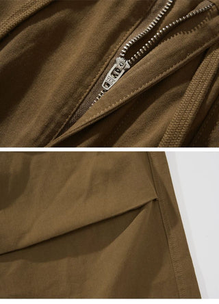 [Monterest] Grid Cotton Drawstring Paratrooper Pants