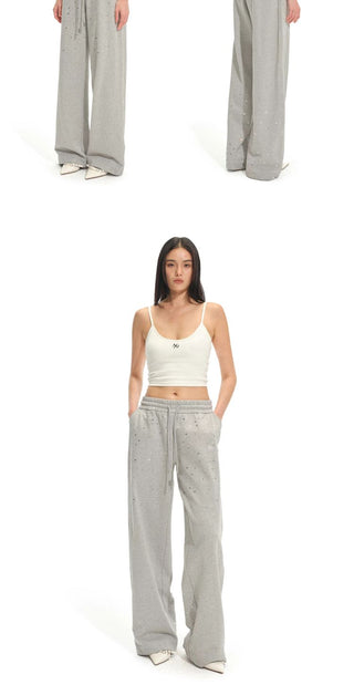 [NOTAWEAR] Rhinestone Gradient Wide Leg  Sweatpants