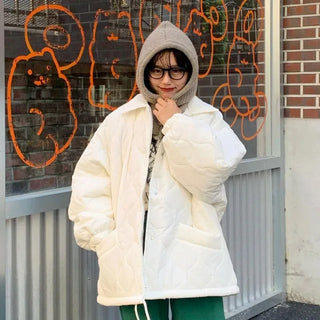 Oversized quilted down jacket