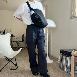 Pocket String Shoulder Bag