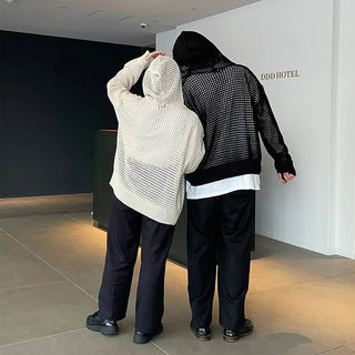 Unisex Mesh Hooded Zip-Up