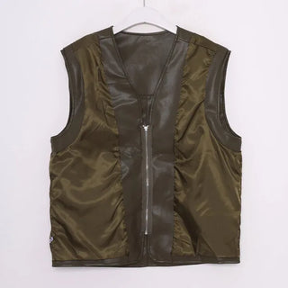 Leather zip-up vest