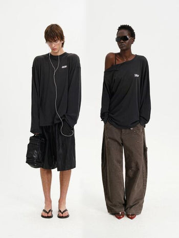 [MASONPRINCE] Double Layer Collar Long Sleeve Tee
