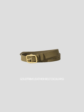 Gold-plated leather belt