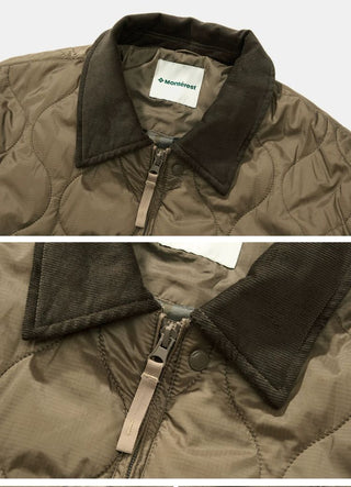 [Monterest] Quilted Coach Jacket with Corduroy Collar
