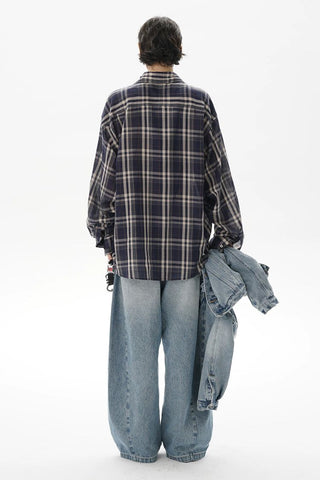 [MASONPRINCE] Lightweight Cotton Plaid Shirt