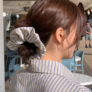 Pink flip hair scrunchie