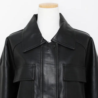 Oversized leather jacket
