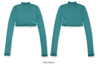[moromoro2] Elastic Lace Crop Top