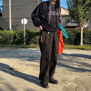 Cotton two-pleat pants