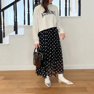 Polka dot chiffon skirt