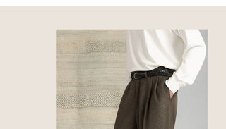 [CULTUM] Wool Blend High-Waist Tapered Trousers