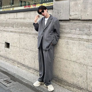 Two-pleat wide slacks