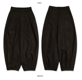 [Moromoro2] Wool Pleated Tapered Wide Pants