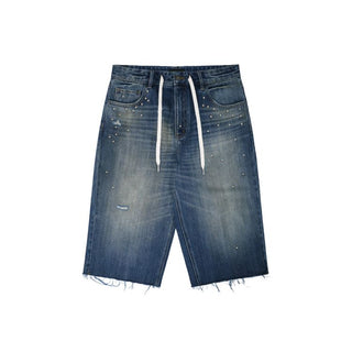 [MASONPRINCE] Studded Script Embroidery Wide Jeans