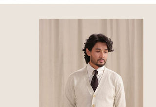 [CULTUM] V-Neck Cotton Cashmere Blend Cardigan