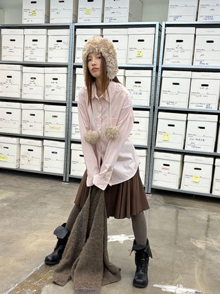 [NeverSeez] Lustrous Cotton Blend Shirt