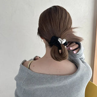 Silver Heart Scrunchie