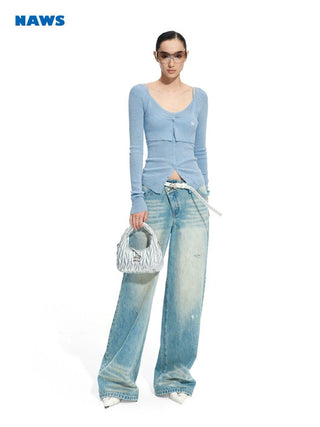 [NOTAWEAR] Layered Cami Knit Cardigan