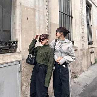 Pintuck cargo pants
