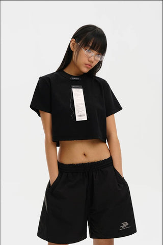 [MASONPRINCE] Receipt Tag Raw Edge Short Sleeve T-Shirt