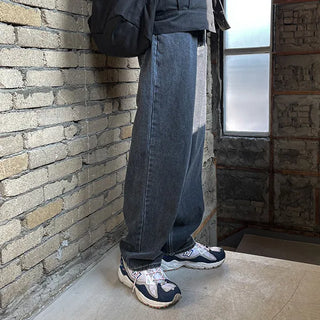 Wide denim pants