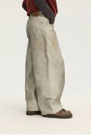 [Monterest] Washed Curved Seam Wide Leg Pants