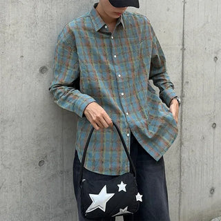 Unisex checkered long-sleeved shirt