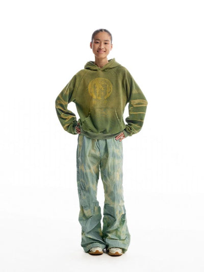 CONP Washed Green Graphic Hoodie
