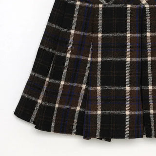 Checked pleated mini skirt