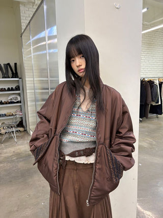 [NEVERSEEZ] Fair Isle Knit Halter Vest