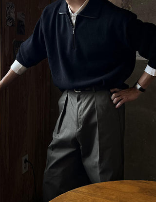 Coin half-zip knit (high Q)