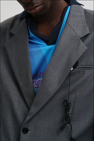 [MASONPRINCE] Arc-cut Structured Blazer/Pants