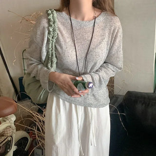 Linen long-sleeved T-shirt