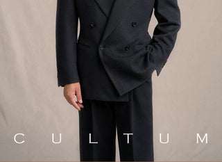 [CULTUM] Wool Twill Double-Breasted Peak Lapel Suit