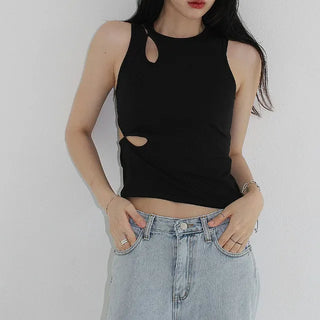Unbalanced sleeveless camisole