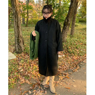 High-neck long coat