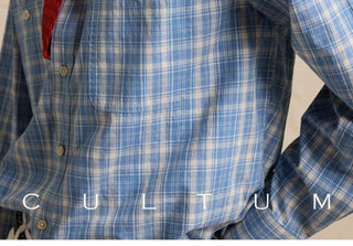 [CULTUM] Cotton Plaid Work Shirt with Pockets