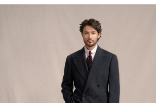 [CULTUM] Wool Twill Double-Breasted Peak Lapel Suit