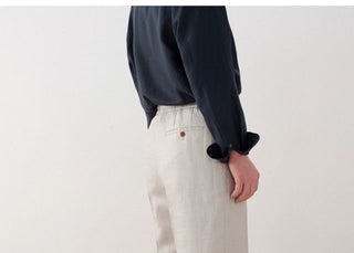 [CULTUM] Linen Blend Drawstring Pants