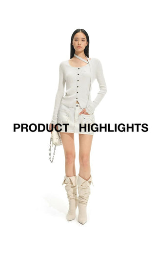 [NOTAWEAR] Wool Blend Ribbed Slim Fit  Cardigan