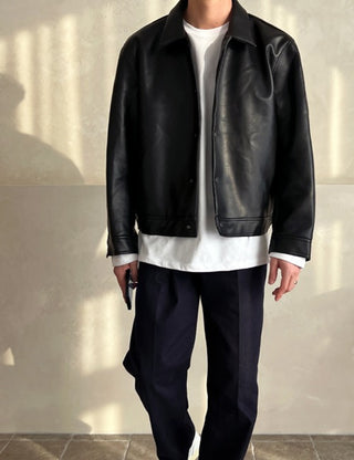 Good Fit Leather Single Snap Jacket