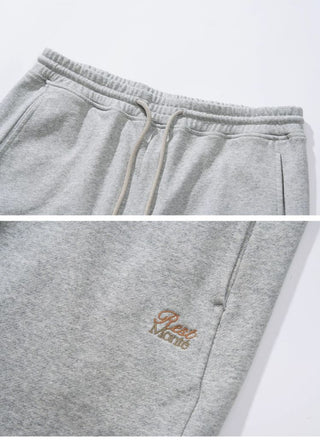 [Monterest] Logo Embroidered Wide Leg Sweatpants