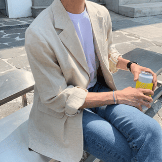 Linen Herringbone Jacket (2 colors)