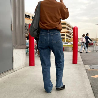 wide blue pocket pants