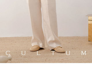 [CULTUM] Linen Blend Drawstring Pants