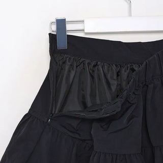 Ribbon Shirring Mini Skirt