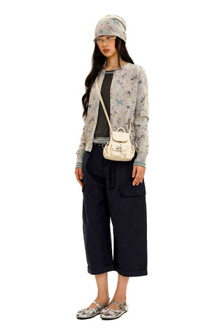 [Moromoro2] Horse & Rabbit Print Crew Neck  Cardigan