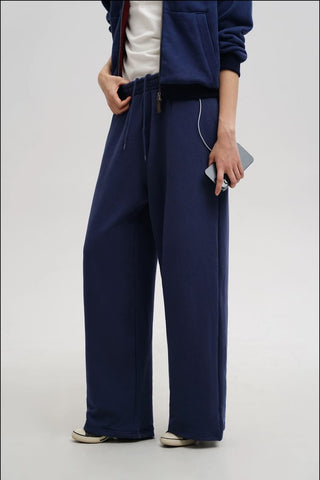 [MASONPRINCE] Royal Blue Fleece-lined Sweatshirt Set